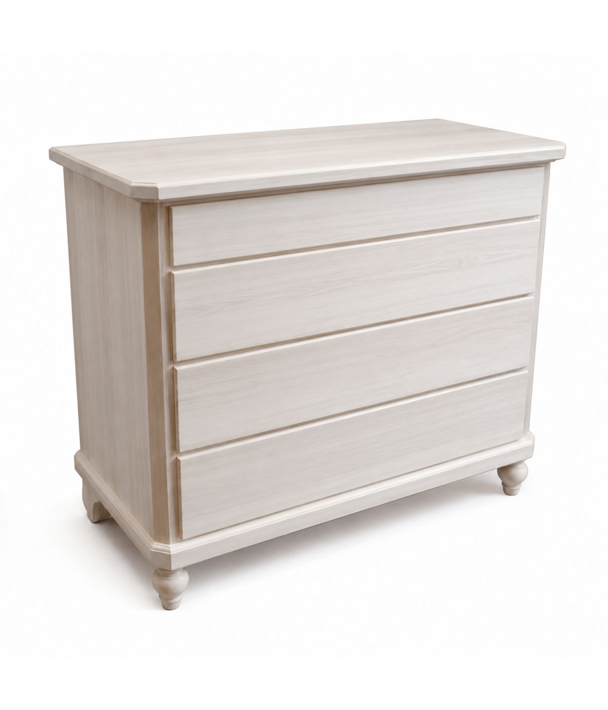 Cassettiera classica 4 cassetti legno massello grezzo 119x52x101 (970)