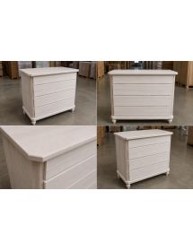 Cassettiera classica 4 cassetti legno massello grezzo 119x52x101 (970)