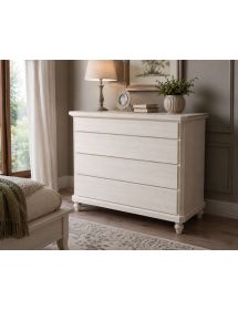 Cassettiera classica 4 cassetti legno massello grezzo 119x52x101 (970)