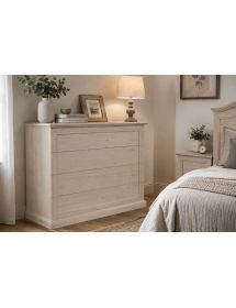Cassettiera classica 4 cassetti legno massello abete grezzo 116x53x98 (3358)