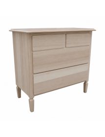 Cassettiera classica 4 cassetti legno grezzo 90x42x83 (525)