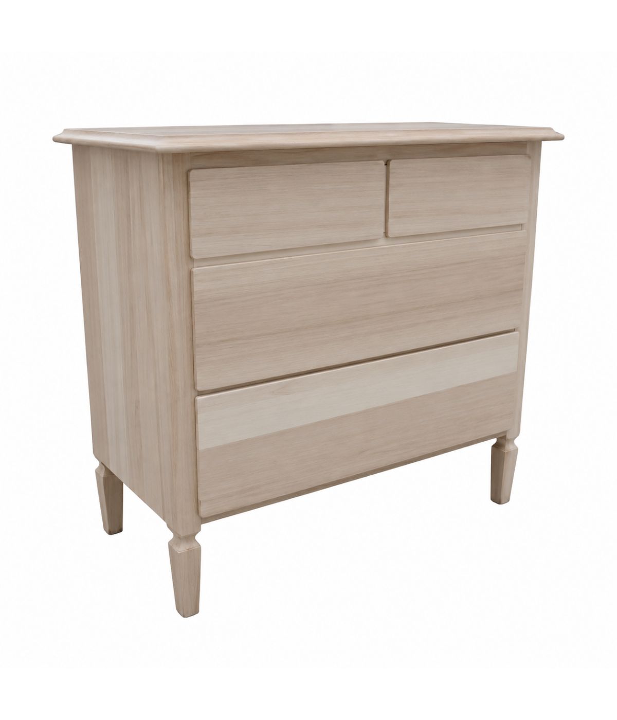 Cassettiera classica 4 cassetti legno grezzo 90x42x83 (525)