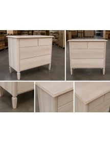 Cassettiera classica 4 cassetti legno grezzo 90x42x83 (525)