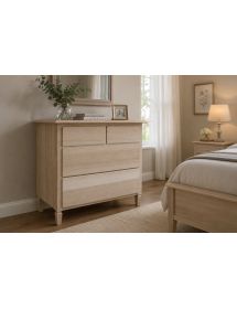 Cassettiera classica 4 cassetti legno grezzo 90x42x83 (525)