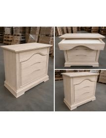Cassettiera classica 4 cassetti legno grezzo 125x52x99 (495)