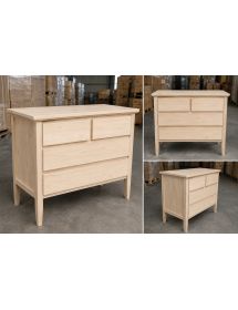 Cassettiera classica 4 cassetti legno grezzo 110x51x90 (1111)