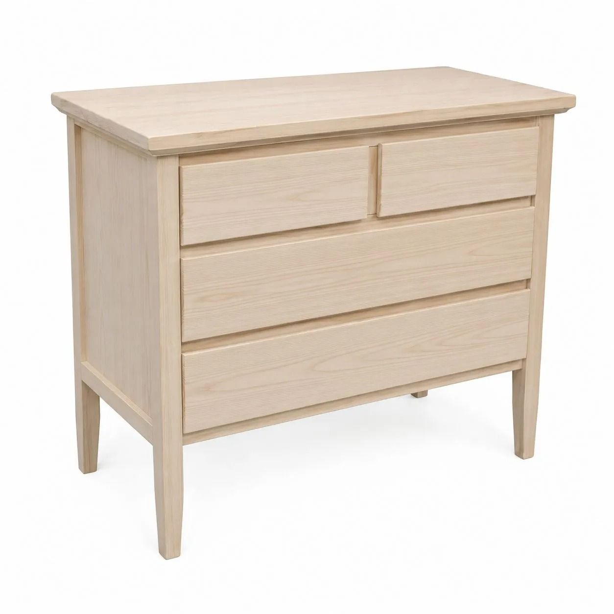 Cassettiera classica 4 cassetti legno grezzo 110x51x90 (1111)