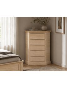 Cassettiera ad angolo classica 5 cassetti legno grezzo 54x54x100 (5...