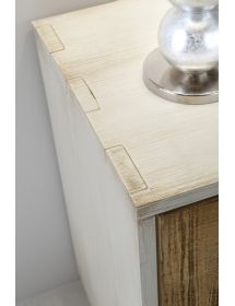 Cassettiera 4 cassetti ammortizzati legno massello grezzo 128x53x100
