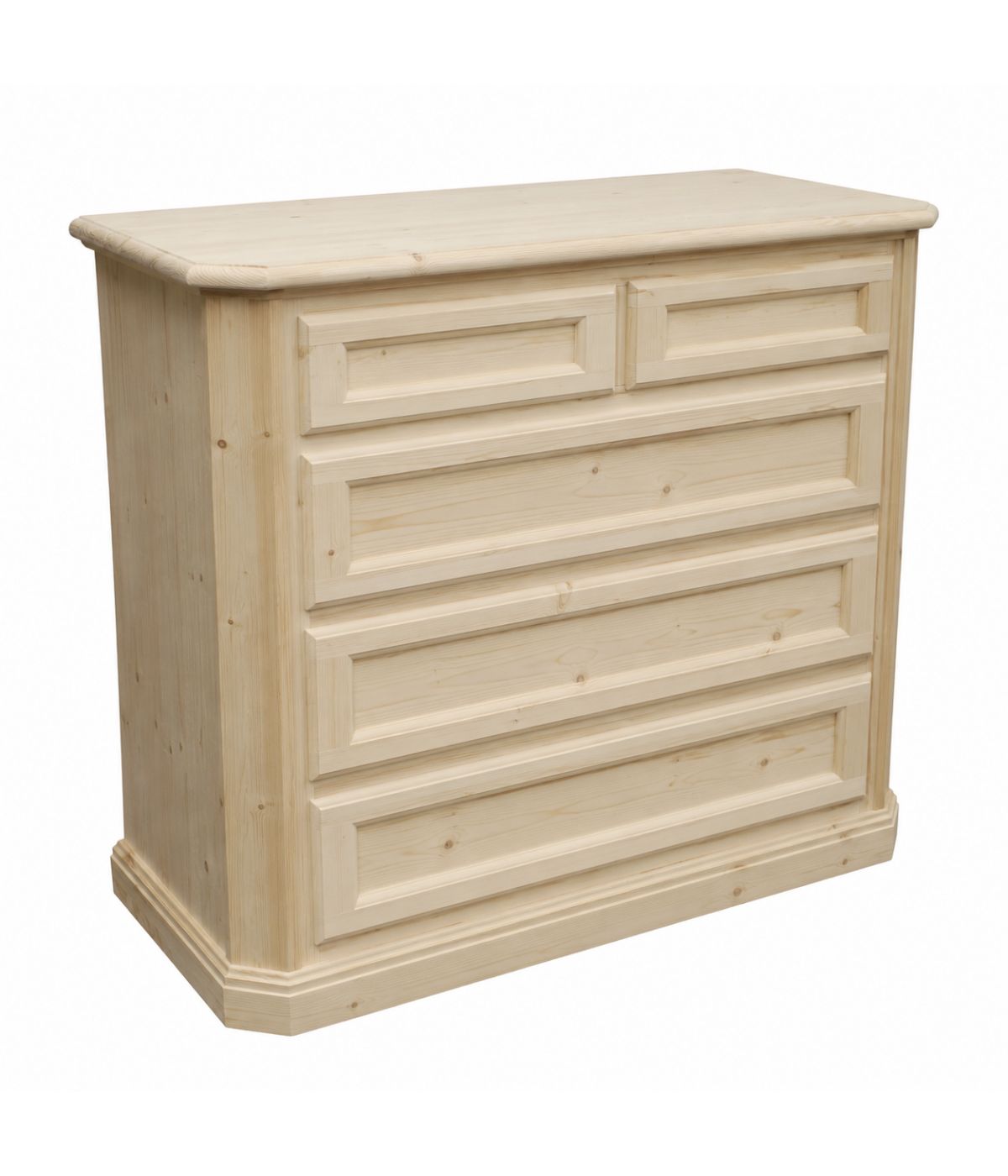 CASSETTIERA LEGNO DI ABETE 5 CASSETTI GREZZO  L.116 P.51 H.101 (308)
