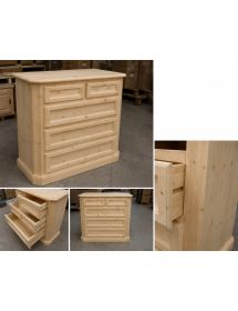 CASSETTIERA LEGNO DI ABETE 5 CASSETTI GREZZO  L.116 P.51 H.101 (308)