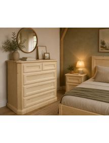 CASSETTIERA LEGNO DI ABETE 5 CASSETTI GREZZO  L.116 P.51 H.101 (308)