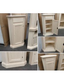 Mobile ad angolo 1 Anta Legno shabby avorio anticato 54X54X130