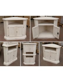 PORTA TV ANGOLARE IN LEGNO CLASSICO 2 PORTE GREZZO L.73 X 73 H.86 (927)