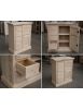 Credenza dispensa 2 porte 5 cassetti shabby bianco patinato decori 75x40x100 (1329)