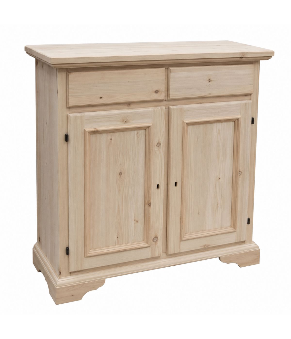 Credenza 2 porte 2 cassetti Legno grezzo 90x40x94 (5011)