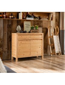 Credenza 2 porte 2 cassetti Legno massello di abete grezzo 104x50x95 (3312)