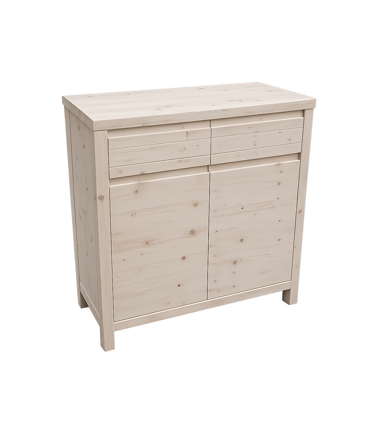 Credenza 2 porte 2 cassetti Legno massello di abete grezzo 104x50x95 (3312)