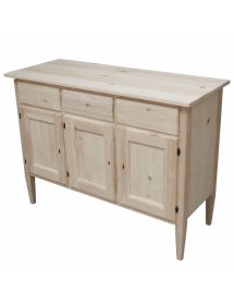 Credenza 3 porte 3 cassetti Legno grezzo 105x42x82 (963)