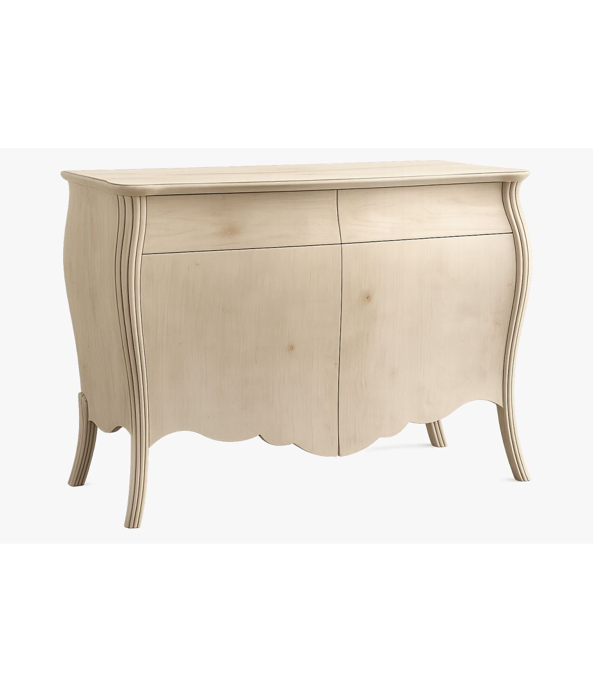 MADIA CREDENZA IN LEGNO GREZZA BOMBATA 2 ANTE 2 L.135 P.60 H.98 (012)