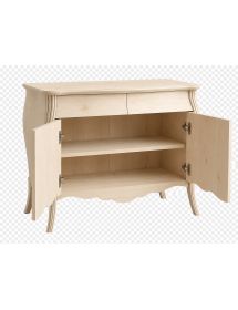 MADIA CREDENZA IN LEGNO GREZZA BOMBATA 2 ANTE 2 L.135 P.60 H.98 (012)