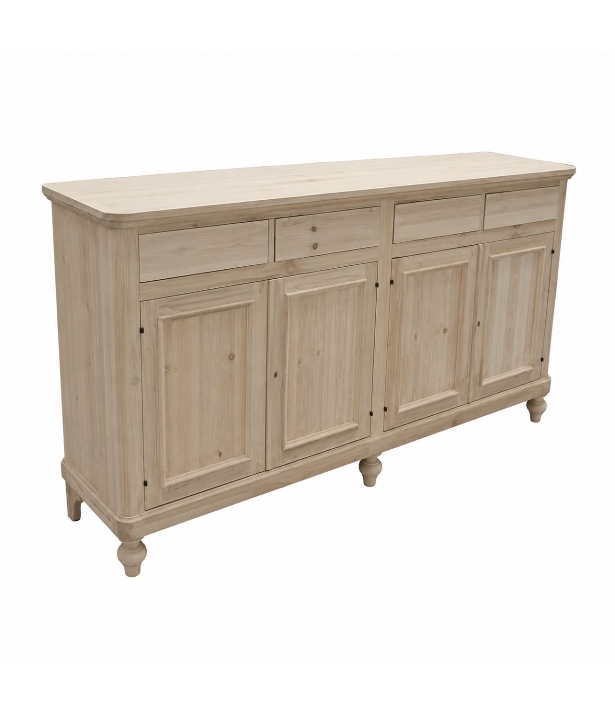 Credenza 4 porte 4 cassetti arte povera Legno tinta noce 198x50x107