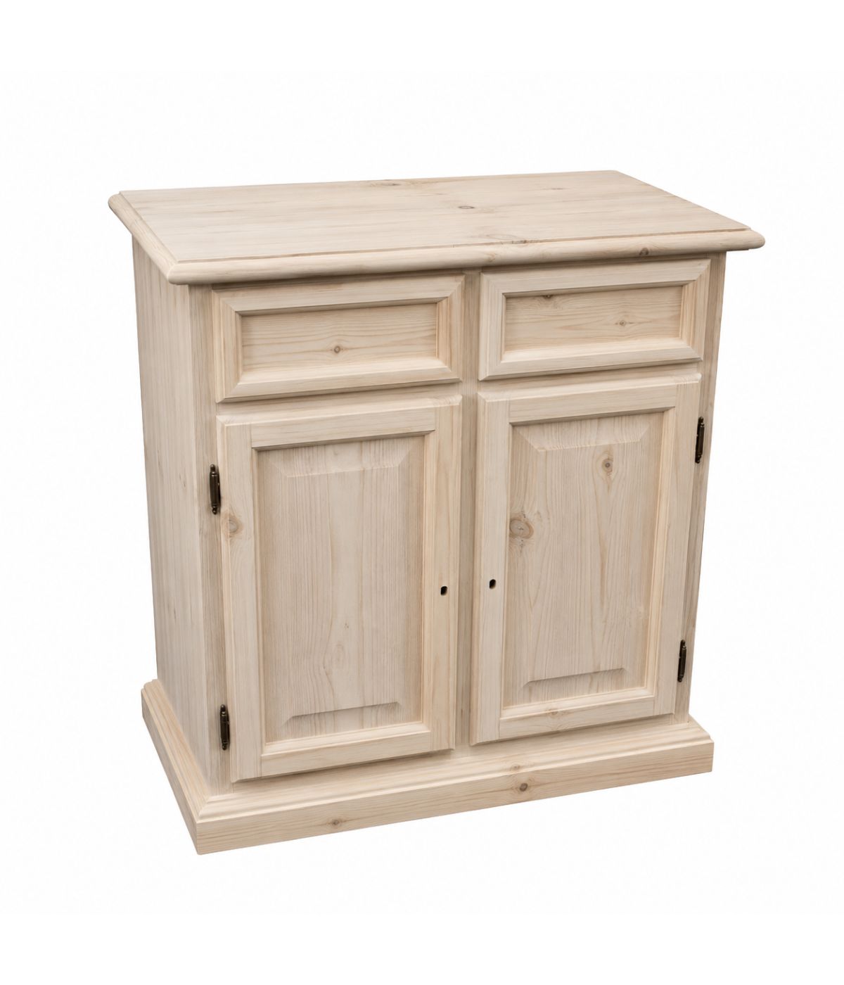 Credenza madia classica 2 porte 2 cassetti Legno grezzo 82x41x84 (205)