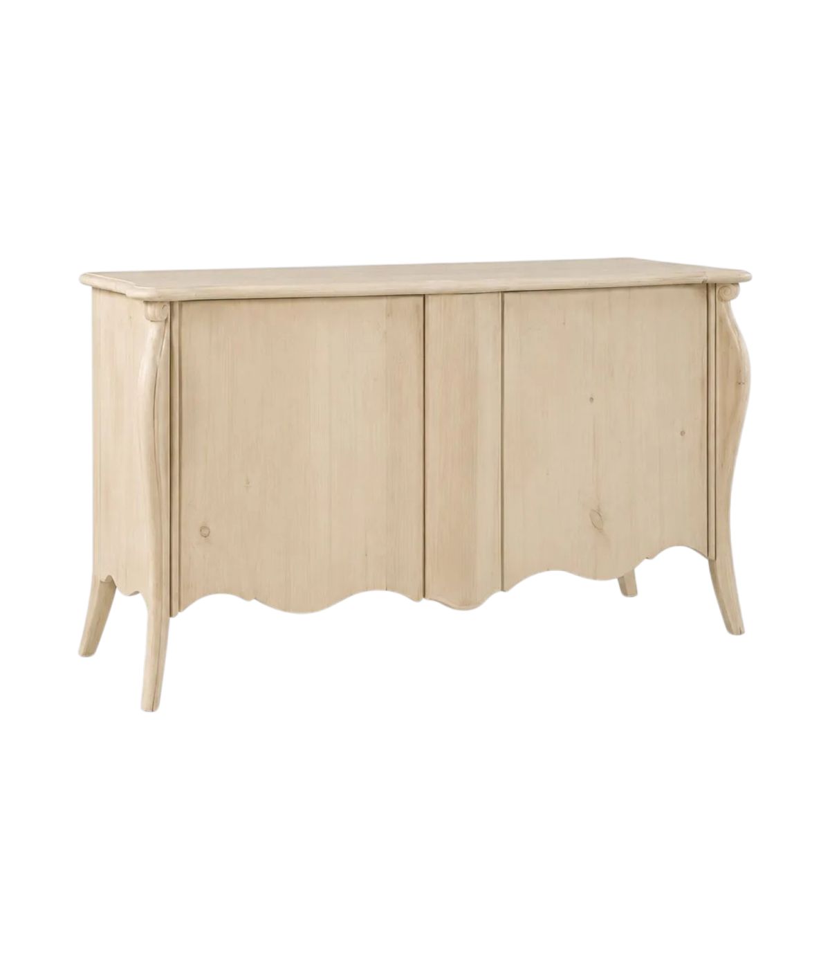 Credenza sagomata 2 porte 1 cassetto estraibile Legno grezzo 165x52x88 (2112)