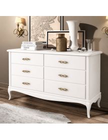 CASSETTIERA CLASSICA 6 CASSETTI LEGNO GREZZO 141X47X90