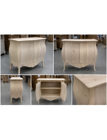 Credenza sagomata 2 porte Legno grezzo 120x54x94 (2146)