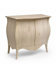 Credenza sagomata 2 porte Legno grezzo 120x54x94 (2146)