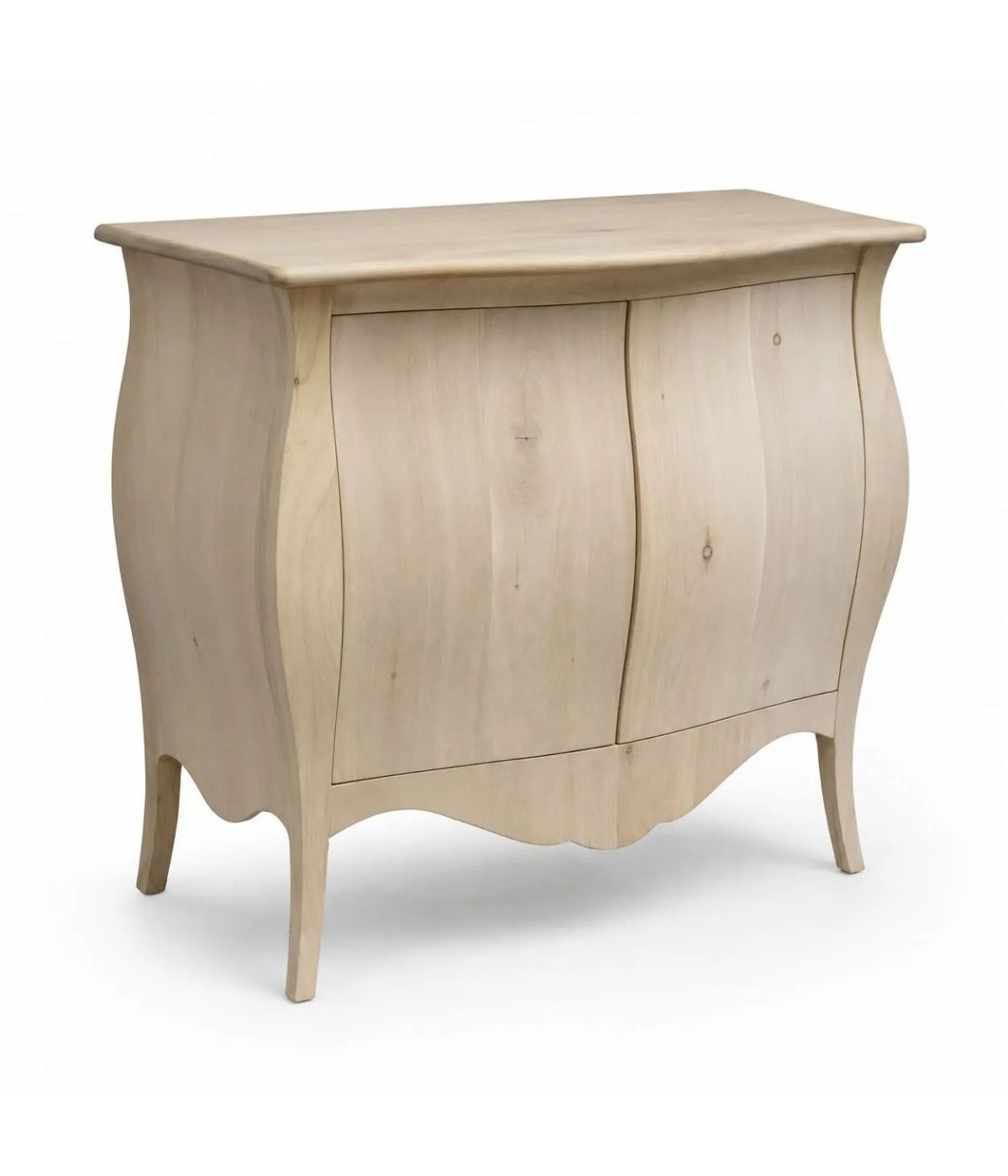 Credenza sagomata 2 porte Legno grezzo 120x54x94 (2146)
