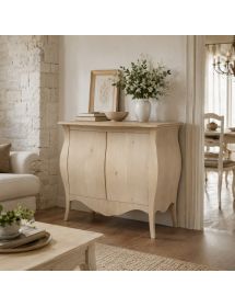 Credenza sagomata 2 porte Legno grezzo 120x54x94 (2146)