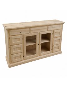 MADIA CREDENZA IN LEGNO 2 PORTE 9 CASSETTI GREZZO L.160 P.45 H.95 (984)