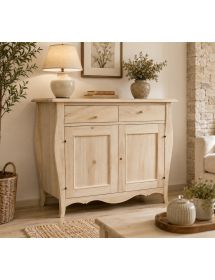 MADIA CREDENZA IN LEGNO BOMBATA GREZZA 2 ANTE L.105 P.50 H.100 (3090)