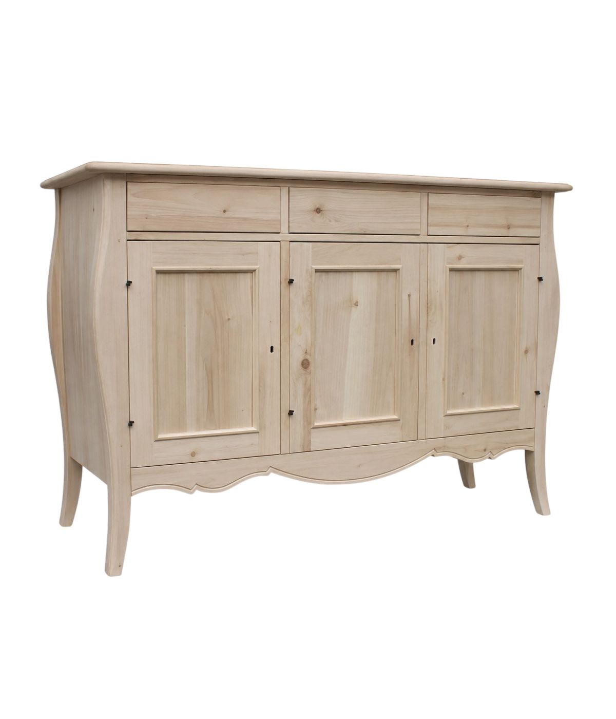 MADIA CREDENZA IN LEGNO GREZZA 3 ANTE L.151 P.50 H.105 (3088)