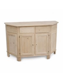 MADIA CREDENZA IN LEGNO SCANTONATA GREZZA 4 PORTE L.158 P.48 H.102 (977)