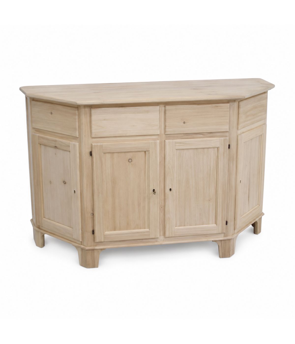 MADIA CREDENZA IN LEGNO SCANTONATA GREZZA 4 PORTE L.158 P.48 H.102 (977)