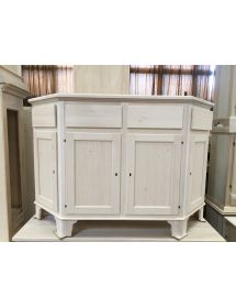 MADIA CREDENZA IN LEGNO SCANTONATA GREZZA 4 PORTE L.158 P.48 H.102 (977)