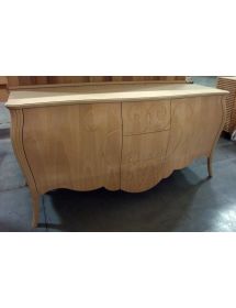 MADIA CREDENZA IN LEGNO GREZZA BOMBATA 2 ANTE L.200 P.60 H.98 (010)