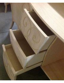 MADIA CREDENZA IN LEGNO GREZZA BOMBATA 2 ANTE L.200 P.60 H.98 (010)