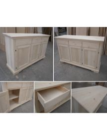 Madia credenza 3 porte 3 cassetti shabby bianco 147x45x93