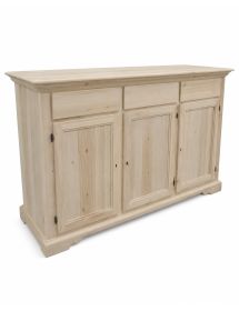 Madia credenza 3 porte 3 cassetti shabby bianco 147x45x93