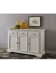 Madia credenza 3 porte 3 cassetti shabby bianco 147x45x93