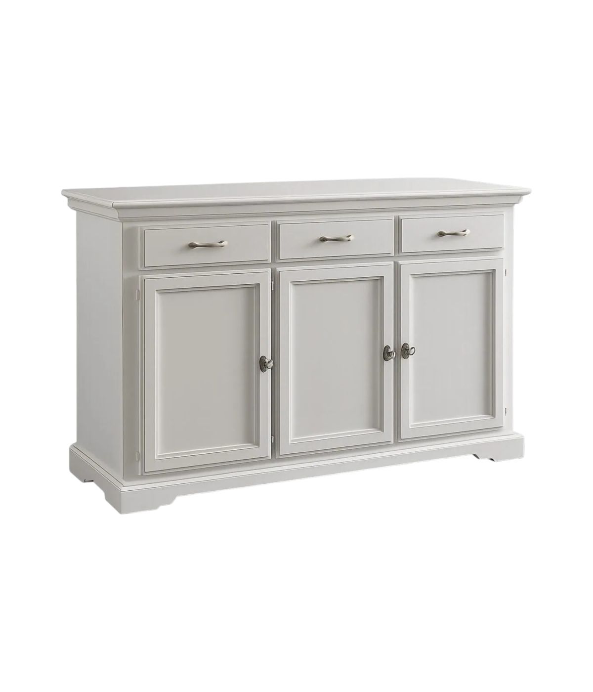 Madia credenza 3 porte 3 cassetti shabby bianco 147x45x93
