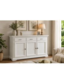 Madia credenza 3 porte 3 cassetti shabby bianco 147x45x93