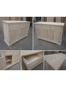 Madia credenza arte povera 3 porte 3 cassetti legno tinta noce 147X45X93 (109)