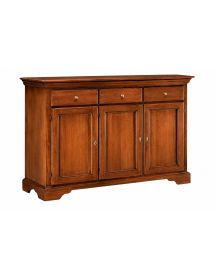 Madia credenza arte povera 3 porte 3 cassetti legno tinta noce 147X45X93 (109)