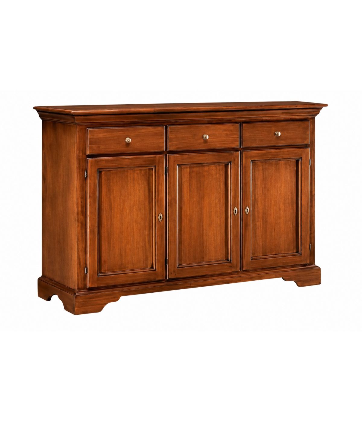 Madia credenza arte povera 3 porte 3 cassetti legno tinta noce 147X45X93 (109)