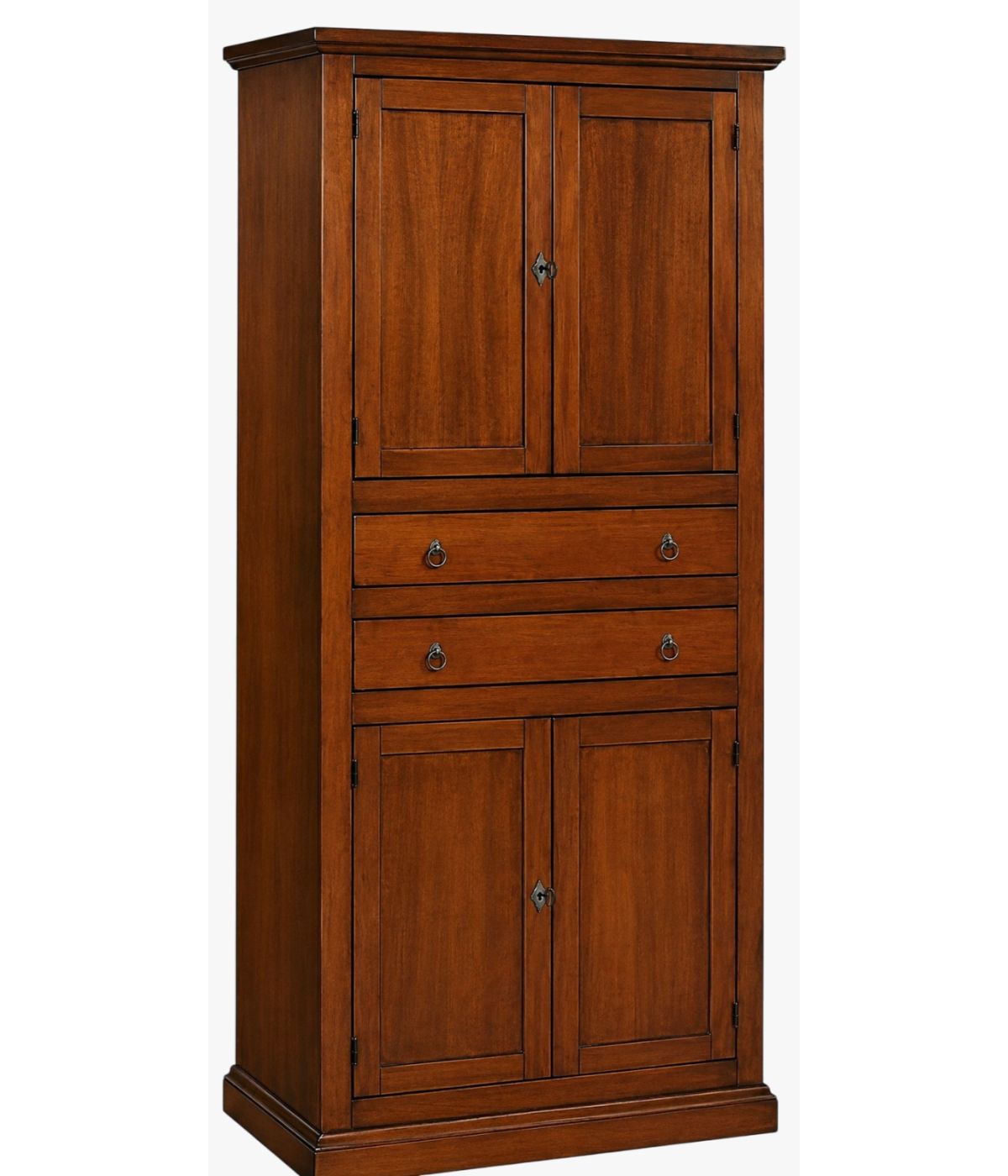 ARMADIO DISPENSA 4 PORTE ARTE POVERA IN LEGNO TINTA NOCE 80x40x170 (394)